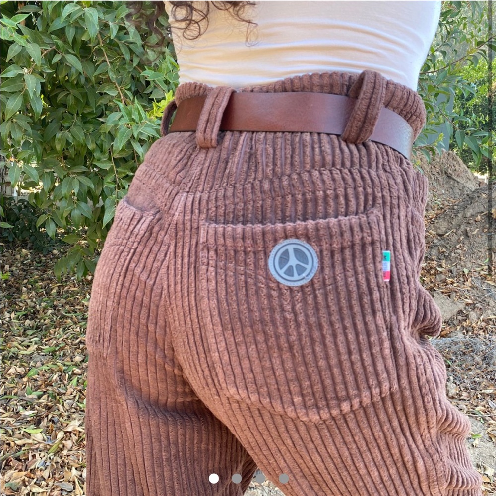 MOSCHINO brown corduroy super high waisted trousers / pants